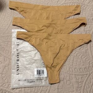 NWT Underoutfit 3 Pairs Seamless Thongs! Size 2XL Color Nude